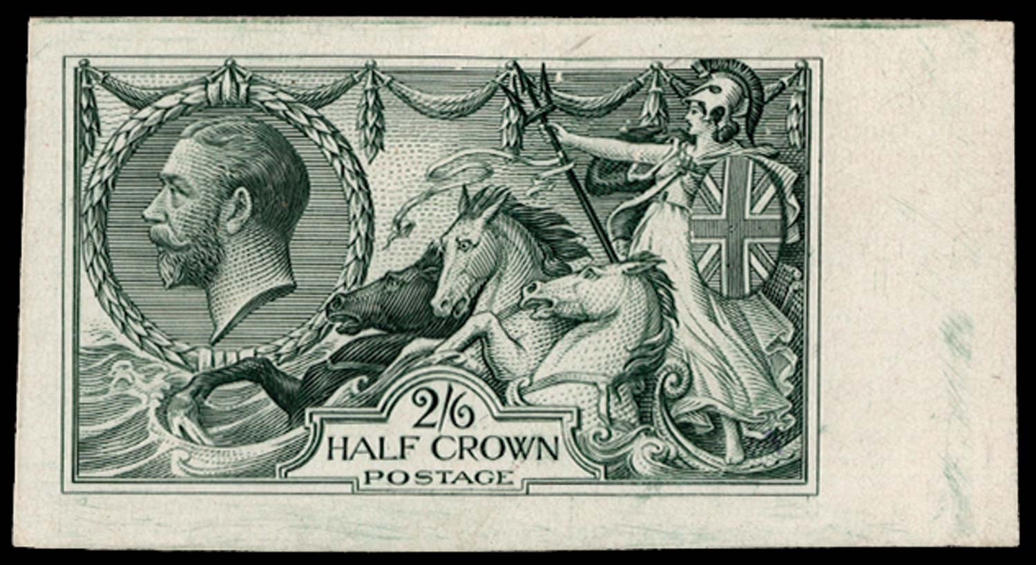 GB 1913  SG399var Plate Proof in dull blue-green