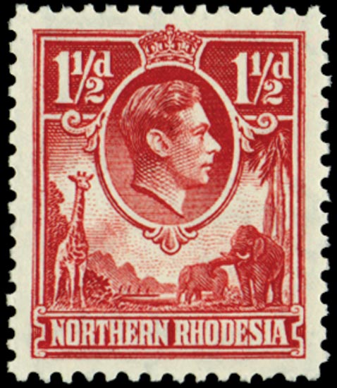 Northern Rhodesia SG 29 mint 1938-52 1 1/2d carmine-red. unmounted o.g.