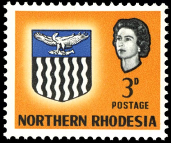 Northern Rhodesia SG 78d mint 1963 3d yellow, error 'orange (eagle) omitted.