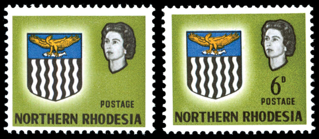 Northern Rhodesia SG 80a mint 1963 Arms 6d light olive-green, error Value Omitted