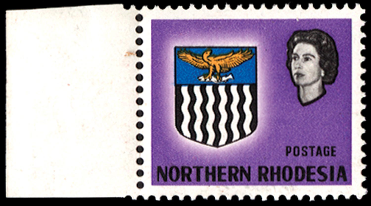 Northern Rhodesia SG 75a mint 1963 1/2d bright violet, error 'VALUE OMITTED'