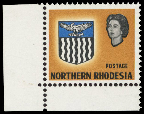 Northern Rhodesia SG 81b mint 1963 9d yellow-brown, error 'value and orange (eagle) omitted
