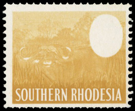Southern Rhodesia SG 93a mint 1964 1d (reddish violet) and yellow-ochre. ERROR REDDISH VIOLET OMITTED