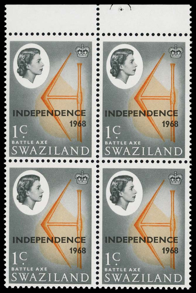 SWAZILAND 1968  SG143w Mint unmounted Independence 1c variety Watermark inverted