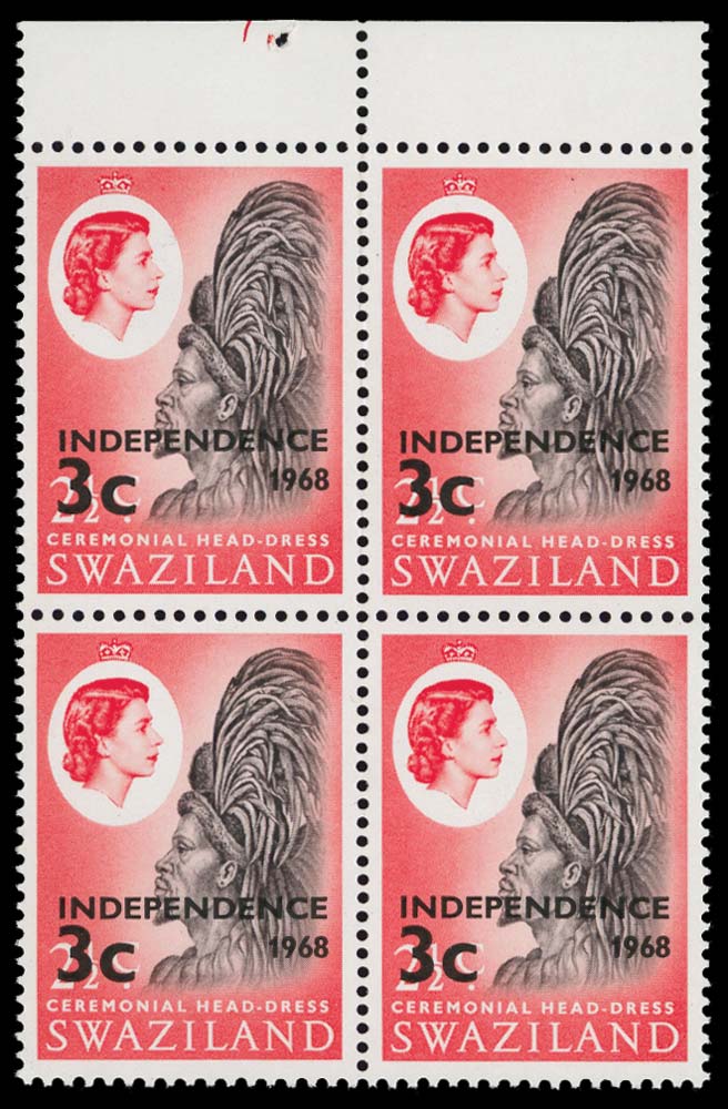 SWAZILAND 1968  SG146w Mint unmounted Independence 3c on 2&frac12;c variety Watermark inverted