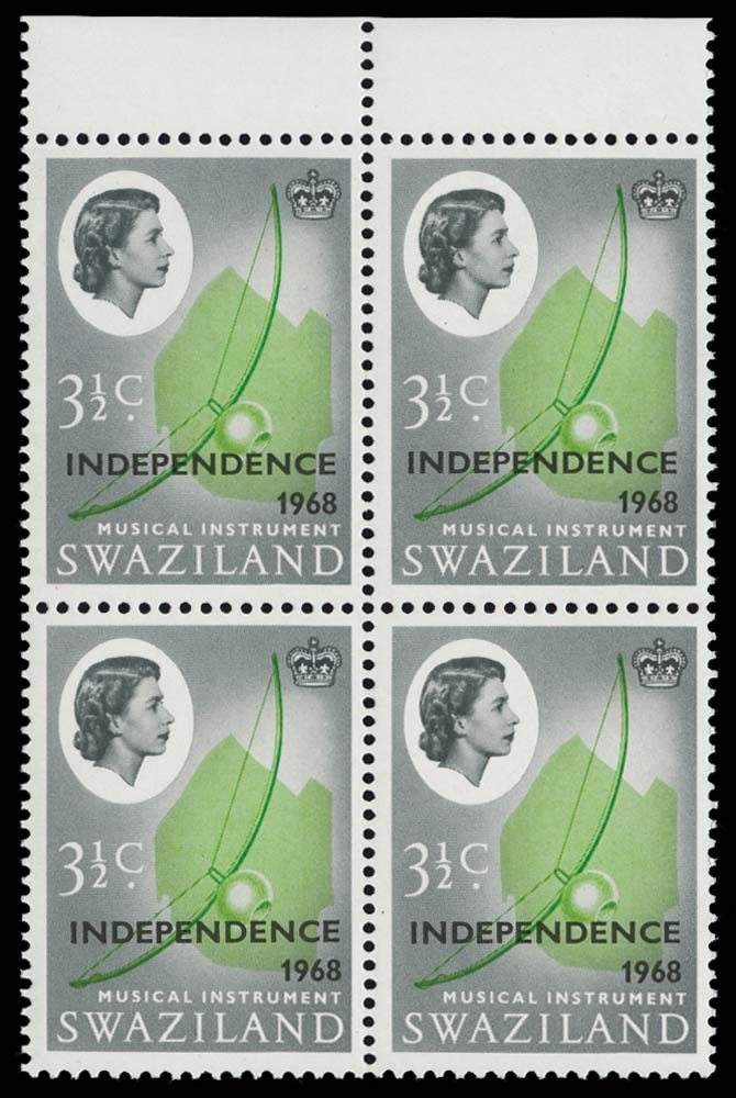 SWAZILAND 1968  SG147w Mint unmounted Independence 3&frac12;c variety Watermark inverted