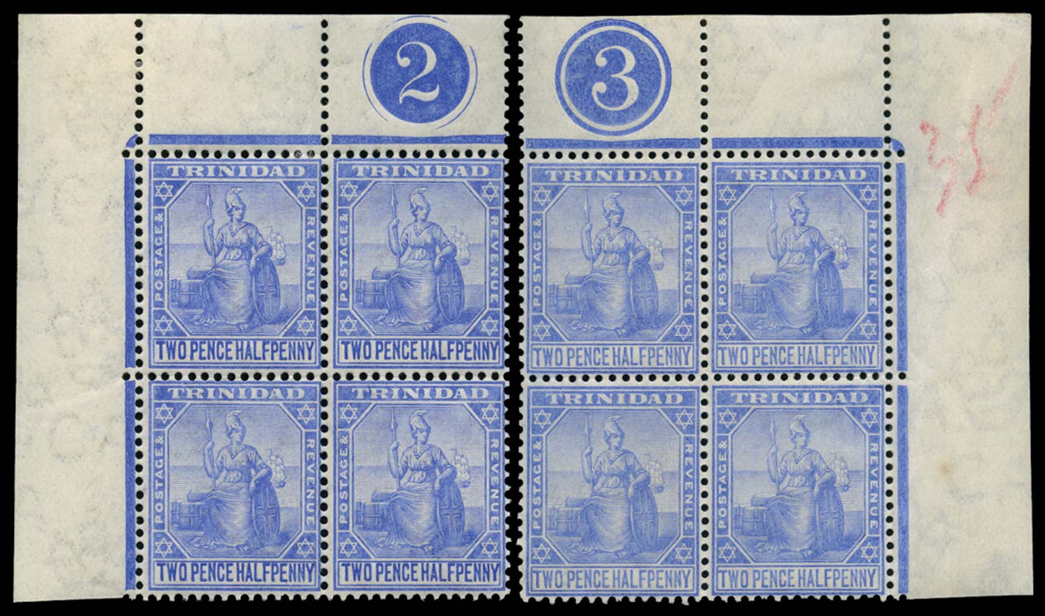 TRINIDAD 1904  SG137 Mint Britannia 2&frac12;d blue