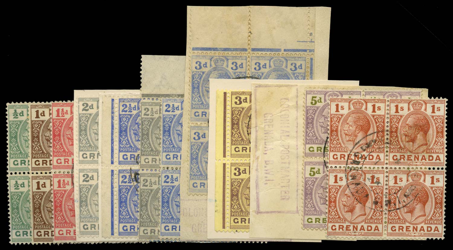 GRENADA 1921  SG112/29 Used KGV group of 11 to 1s Script watermark