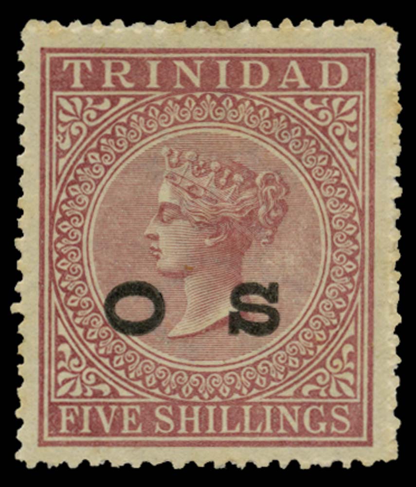 TRINIDAD 1894  SGO7 Official QV 5s rose-lake