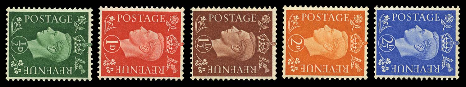 GB 1938-40  SG462/6a Mint (Wmk. Sideways)