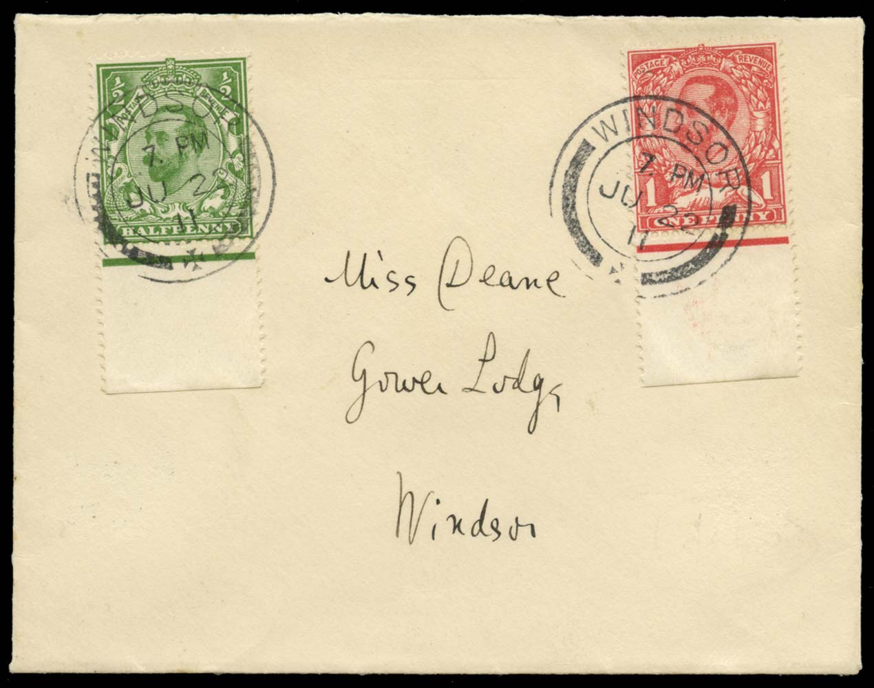 GB 1911  SG321,327 Cover First Day, Windsor cds