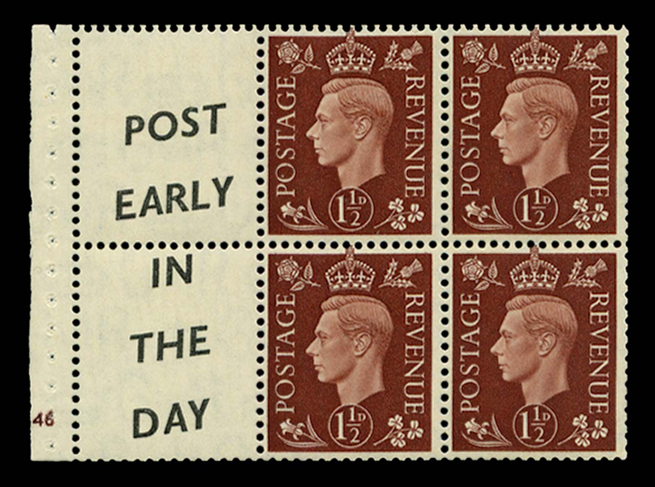 GB 1937  SG464b Booklet pane