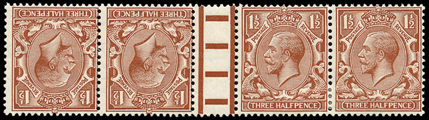 GB 1924  SG420a Mint t√™te-b√™che pair