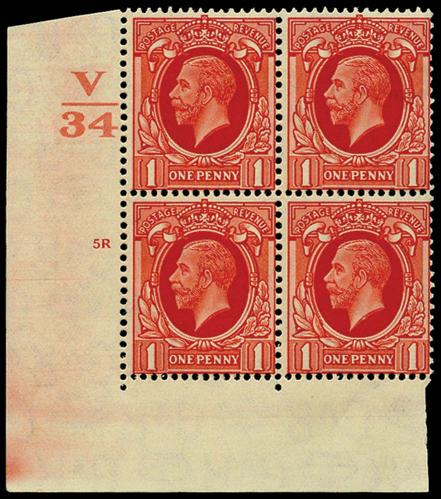 GB 1934  SG440wi Mint (Wmk Inverted) Control V34, cylinder 5R