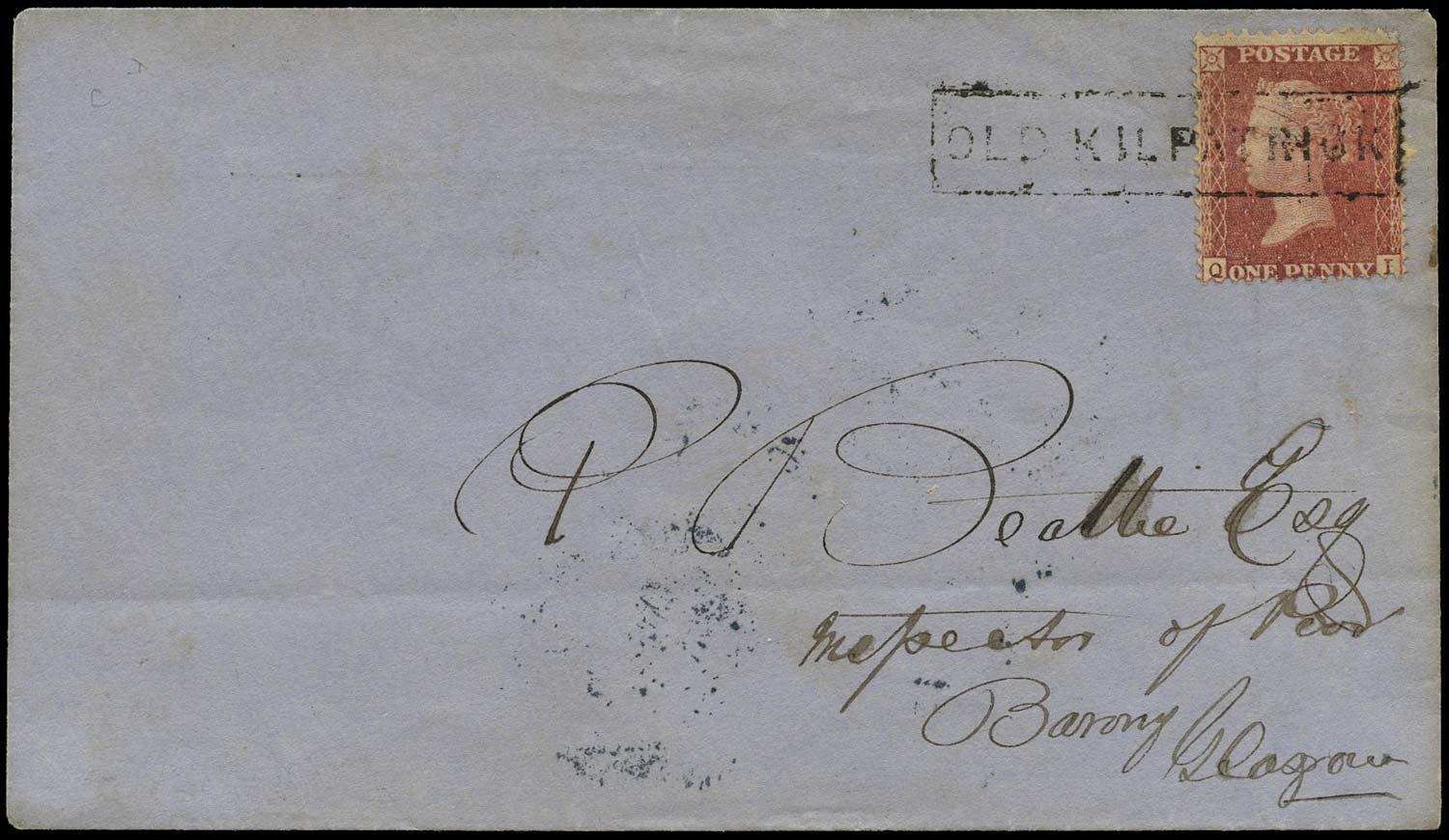 GB 1859  SG40 Pl.57 Cover "OLD KILPATRICK" Scots local