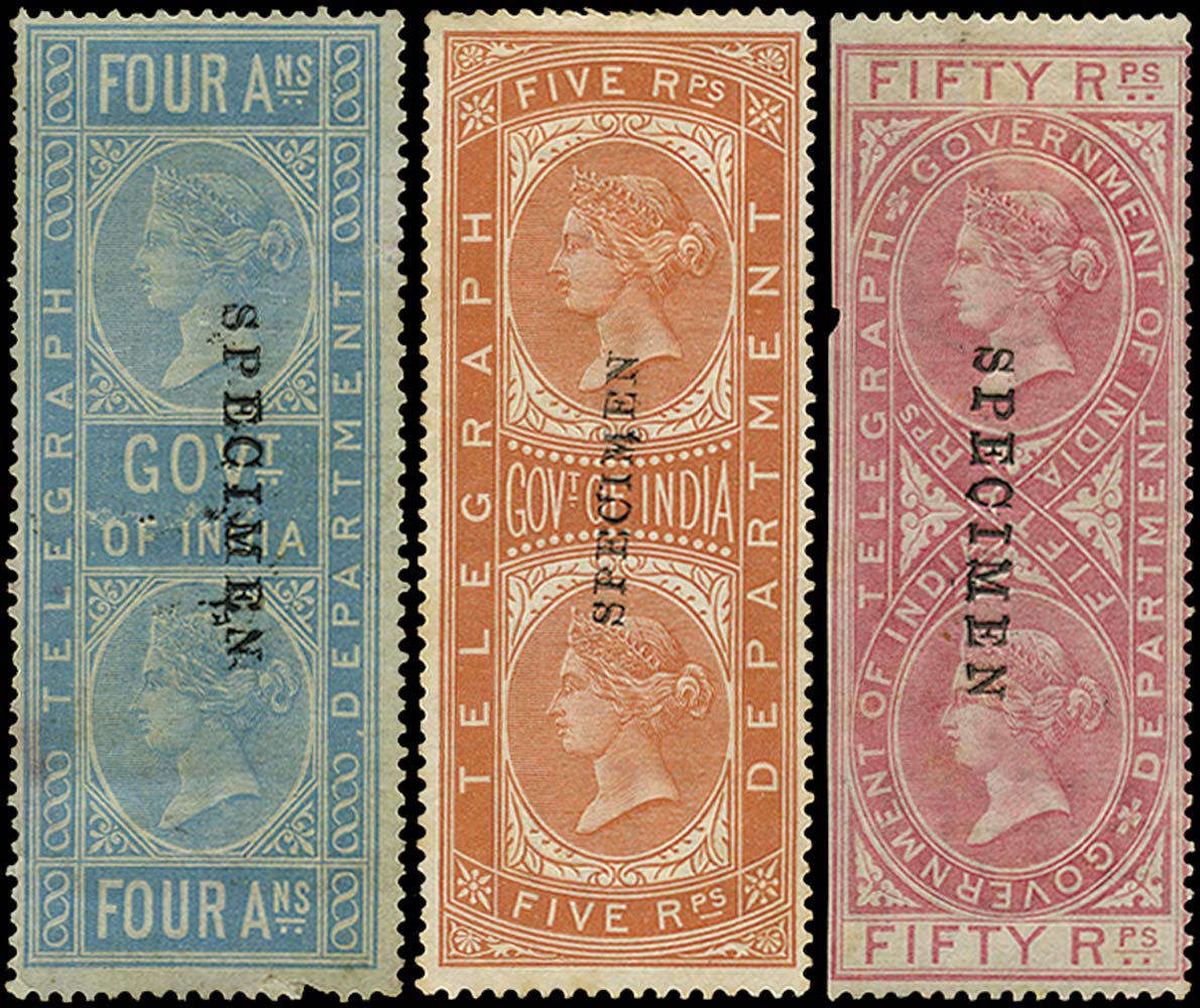 INDIA 1869  SGT6, 12, 19 Telegraph
