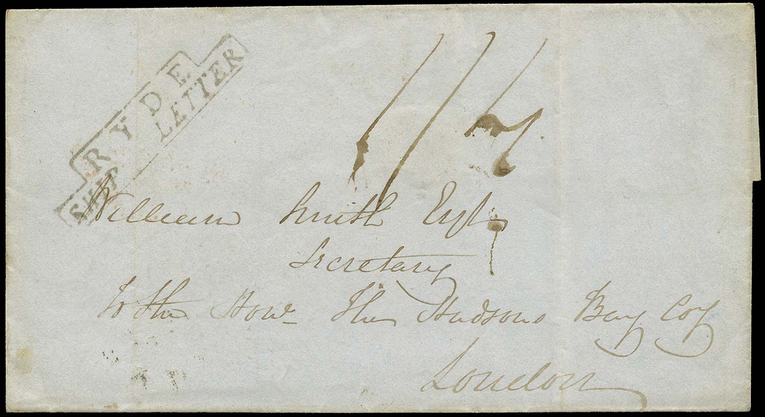 GB 1836 Pre-Stamp - Ryde Type S3 Ship Letter