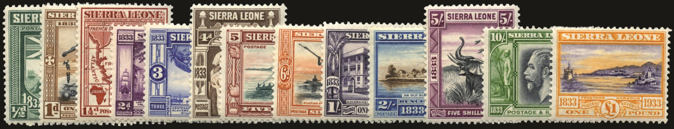SIERRA LEONE 1933  SG168/80 Mint