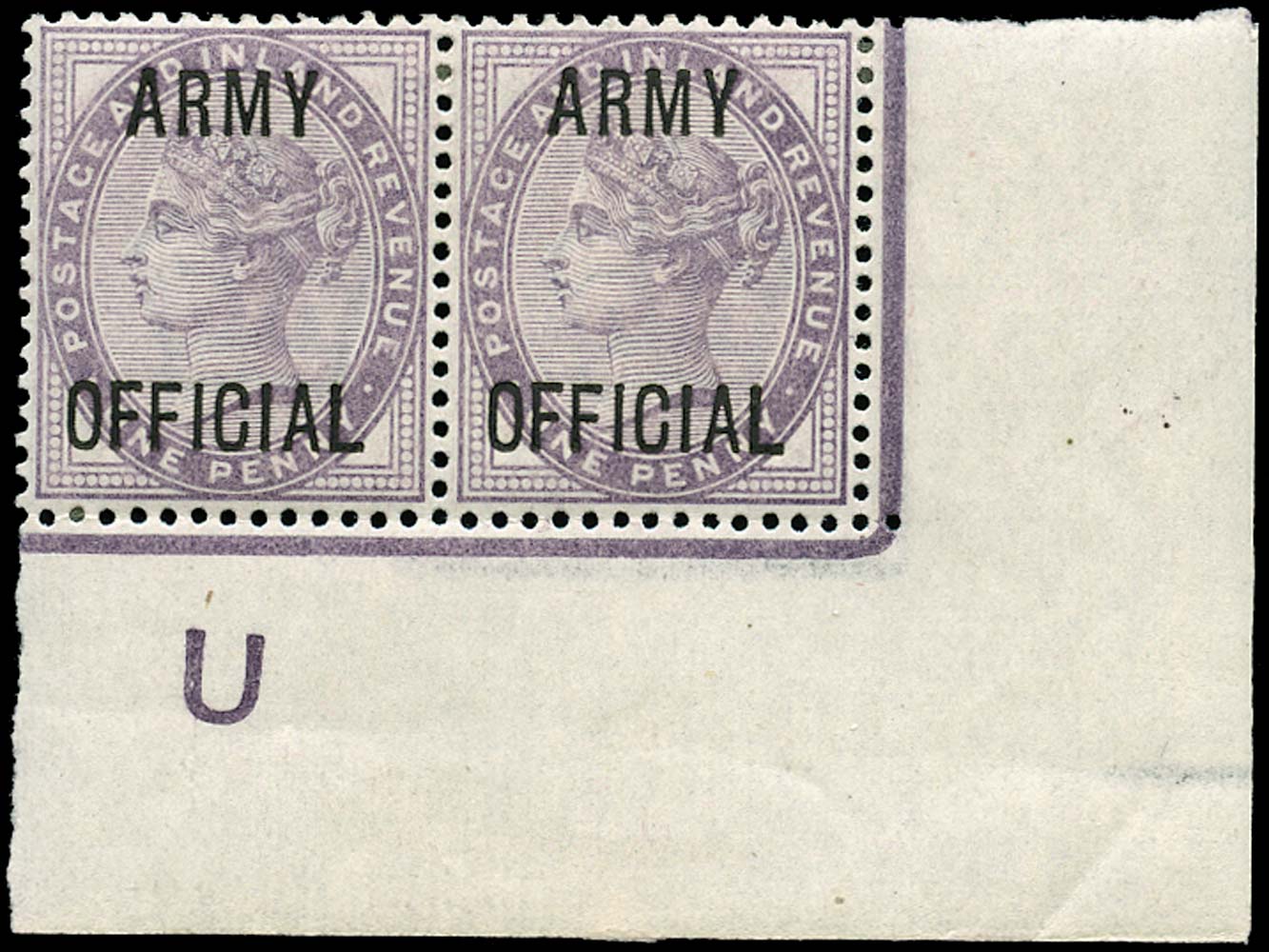 GB 1896  SGO43 Official (Army Official) "U" control