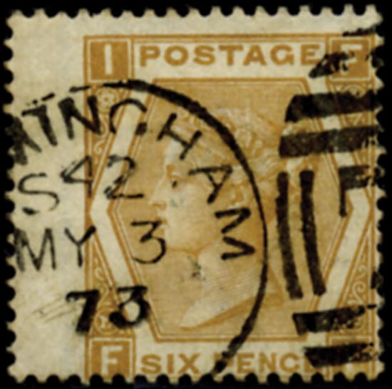 GB 1972  SG124 Pl.12 Used - "Chestnut" abnormal