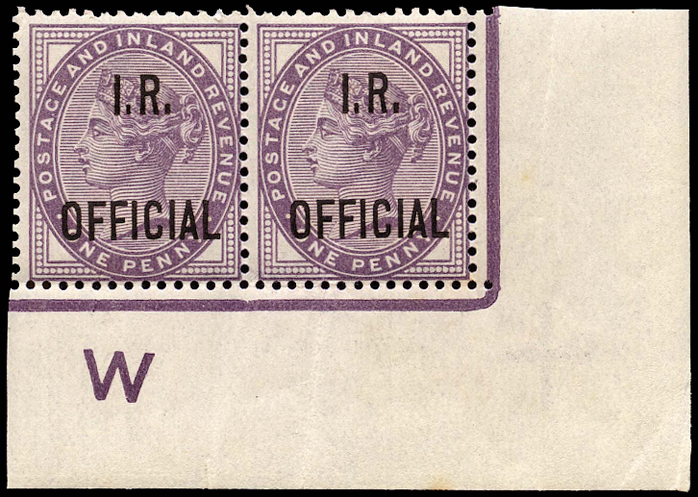 GB 1882  SGO3 Official control "W" example
