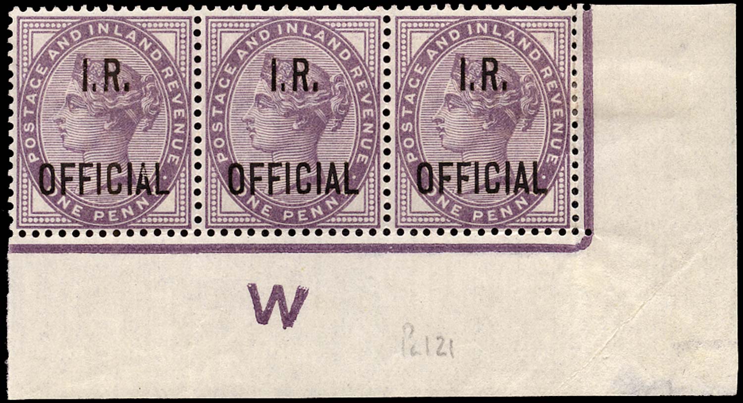 GB 1882  SGO3 Official control "W" example