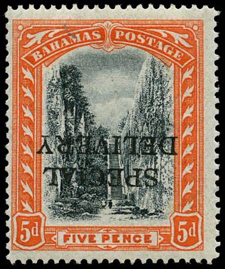 BAHAMAS 1916  SGS1c Mint Special Delivery Inverted