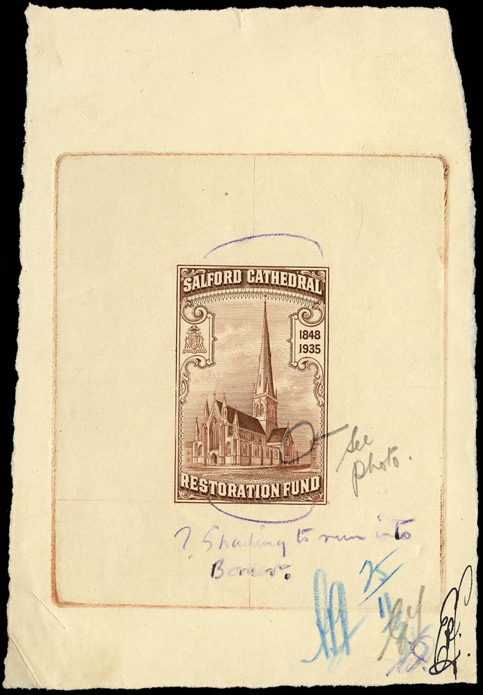 GB 1935 Cinderella - Salford Cathedral Restoration Fund die proof