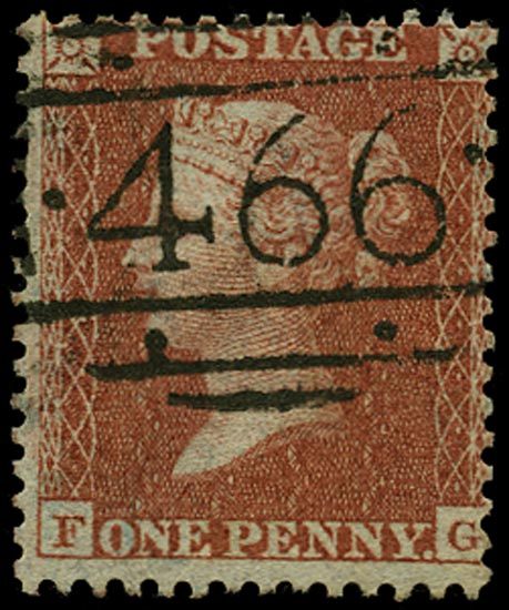 GB 1855  SG29var Used - Liverpool experimental 'Pin' cancel