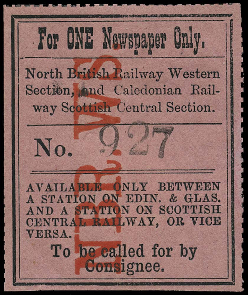 GB 1864 Railway - North British Railway, Western Section