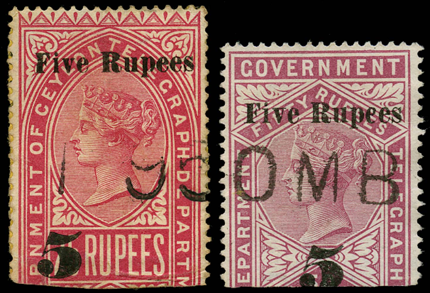 CEYLON 1894  SGT148/9 Telegraph