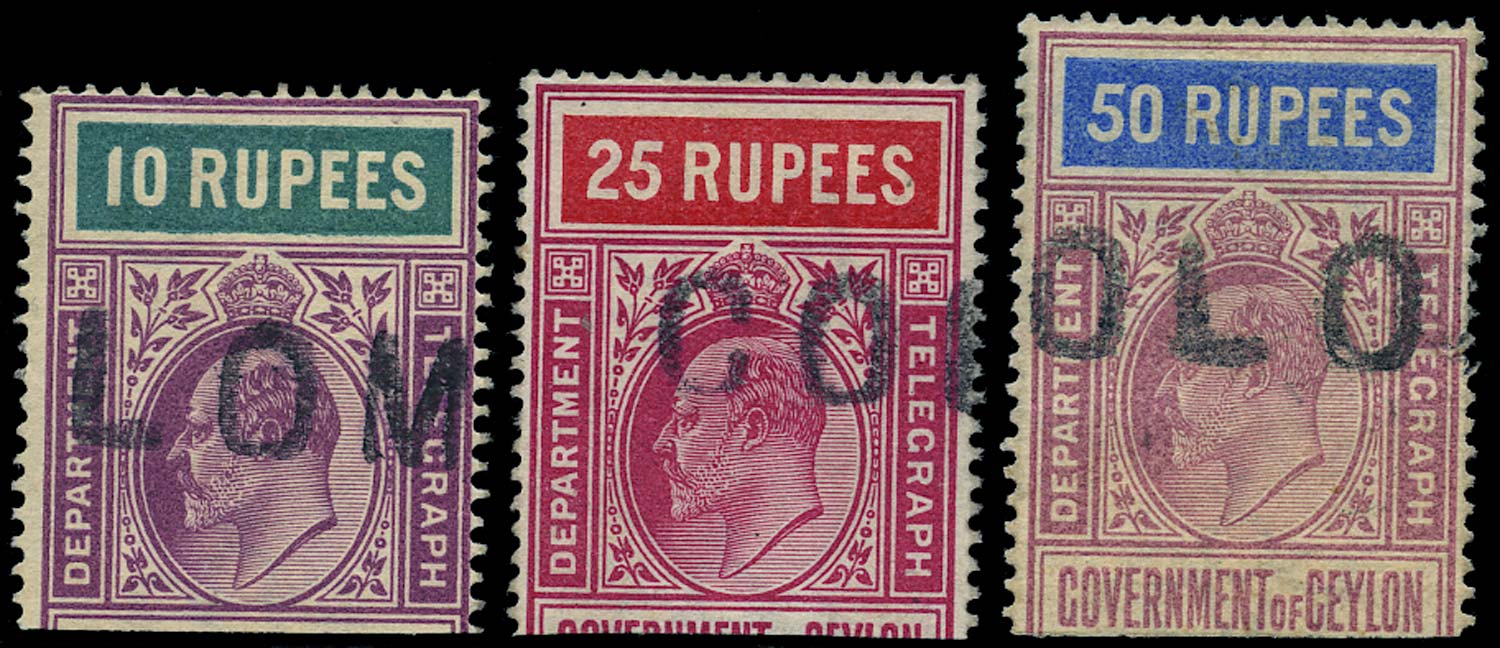 CEYLON 1903  SGT162/4 Telegraph