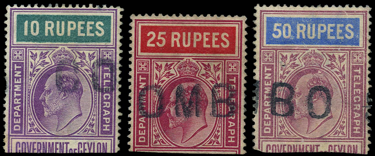 CEYLON 1903  SGT162/4 Telegraph