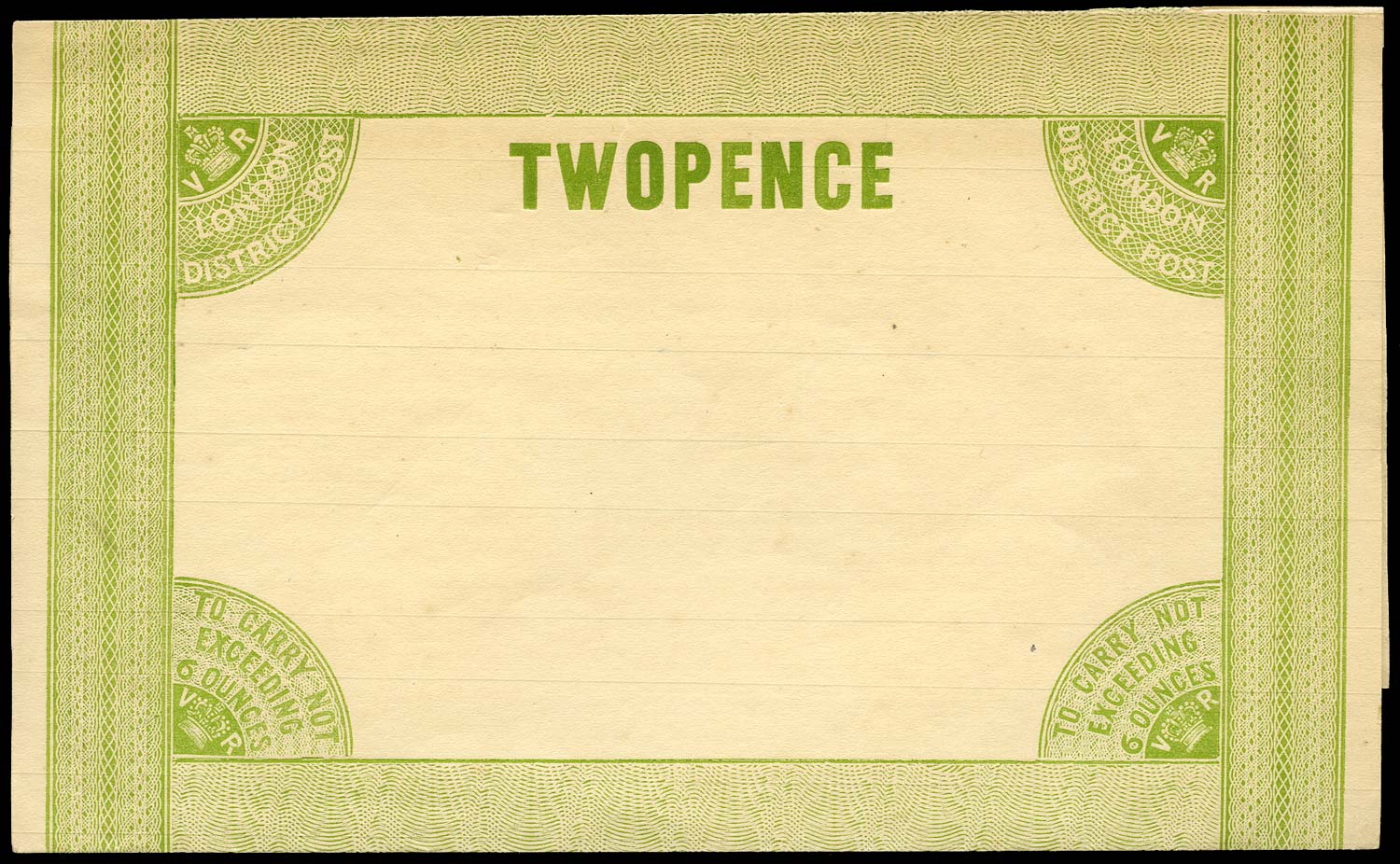 GB 1837  SG. Postal Stationery 2d "London District Post" lettersheet