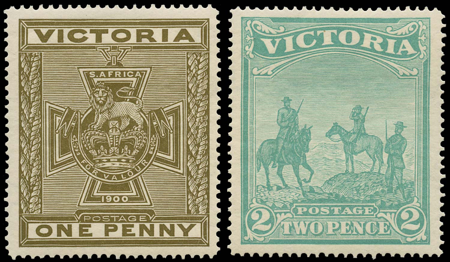 VICTORIA (AUS) 1900  SG374/75 Mint Anglo-Boer War Patriotic Fund pair