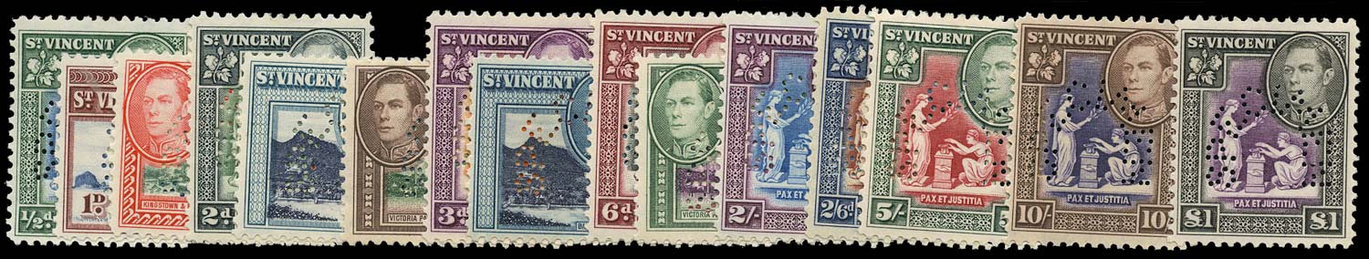 ST VINCENT 1938  SG149s/59s Specimen