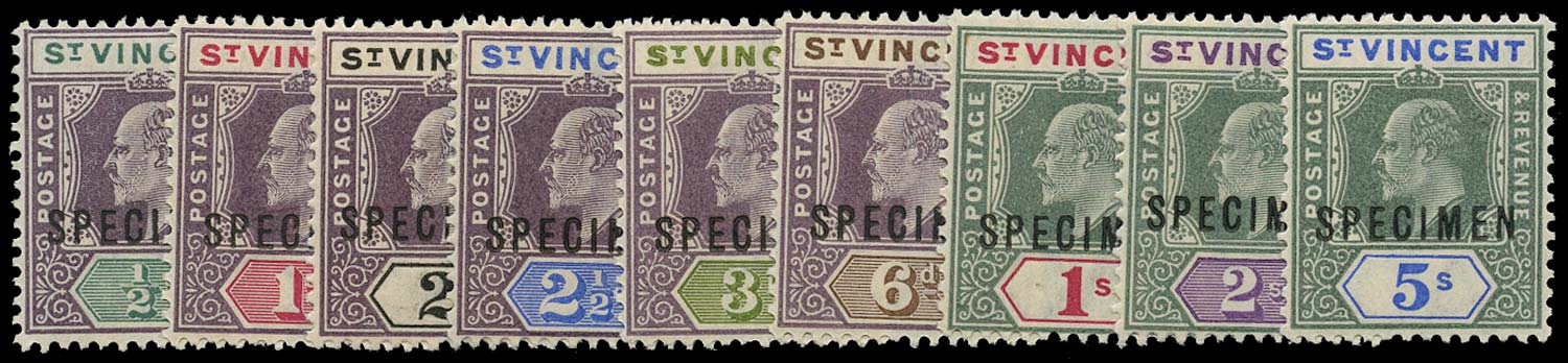 ST VINCENT 1902  SG76s/84s Specimen