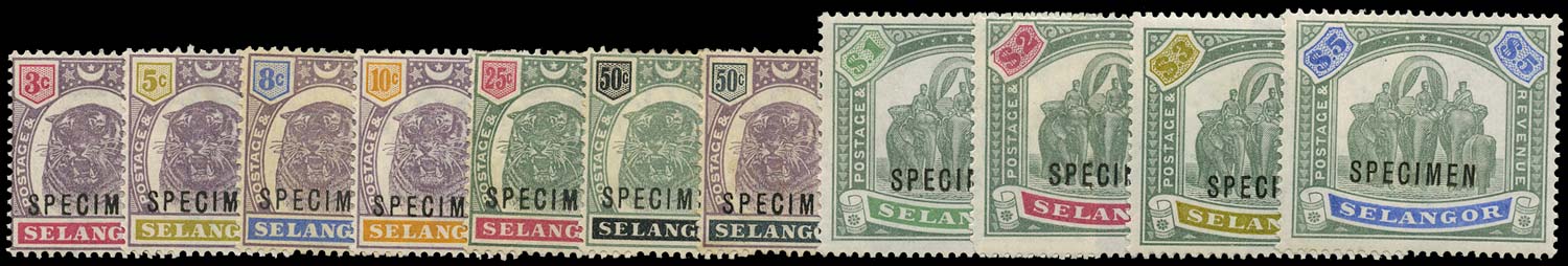 MALAYA - SELANGOR 1895  SG54s/64s Specimen