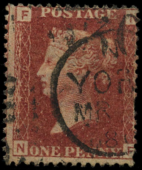 GB 1879  SG43 Pl.225 Used York cds