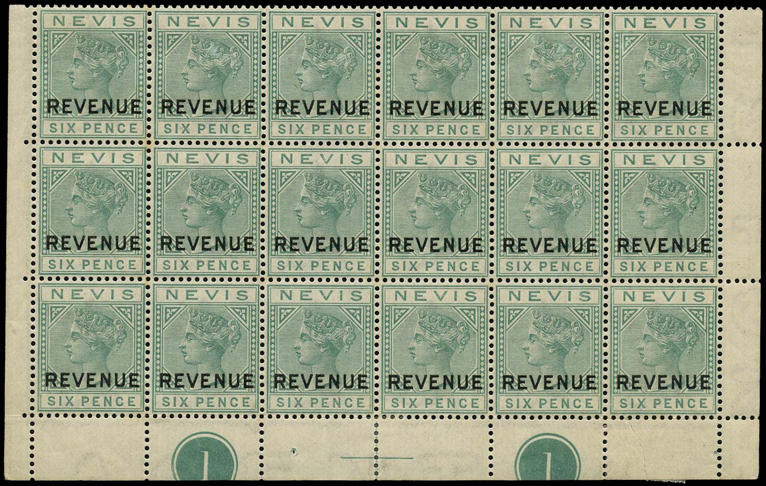 NEVIS 1882  SGF8 Postal Fiscal