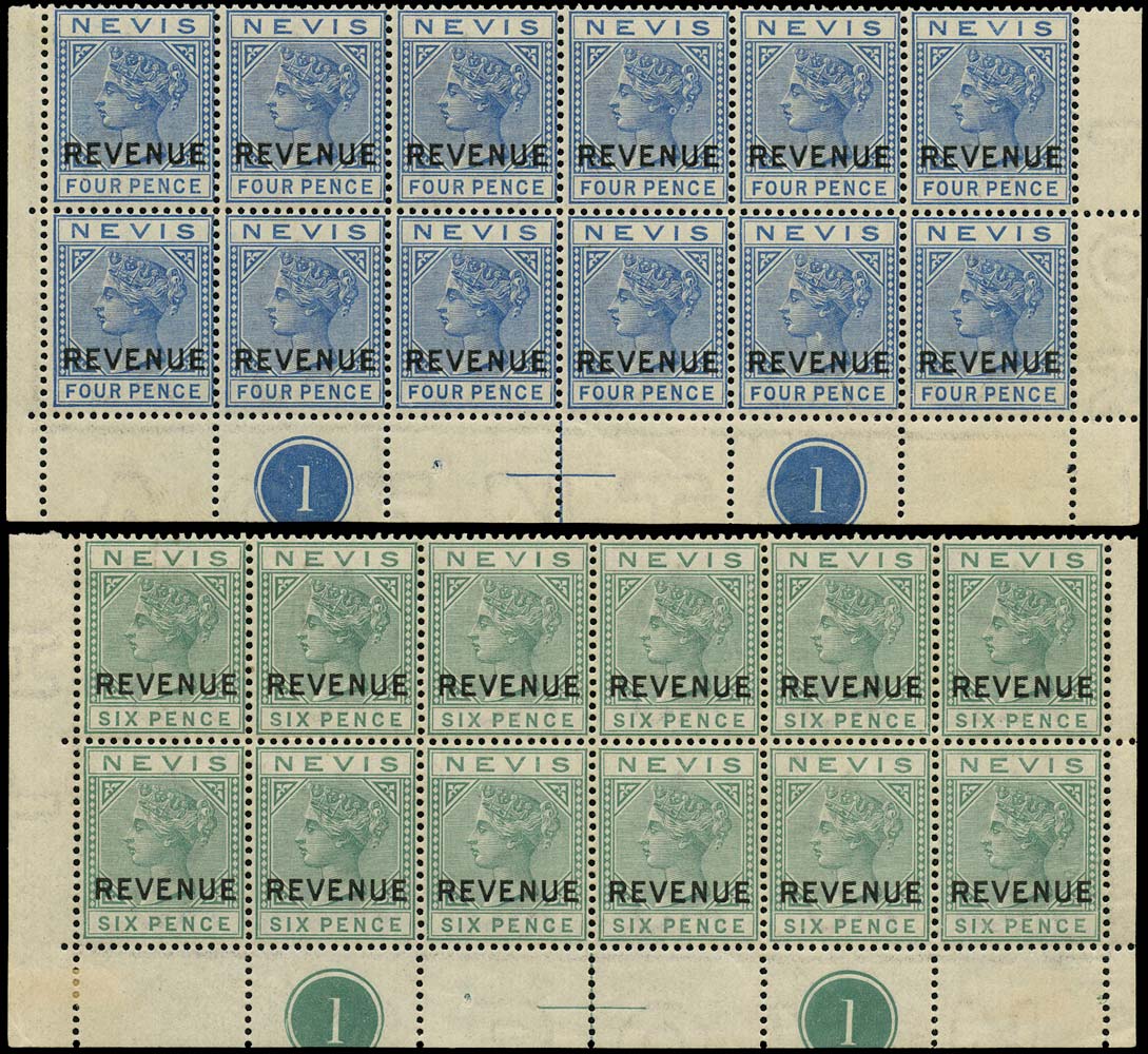 NEVIS 1882  SGF7, F8 Postal Fiscal