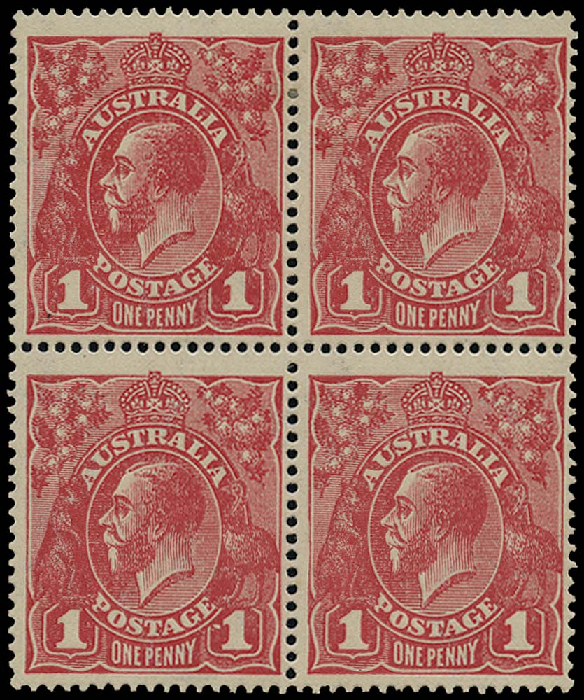 AUSTRALIA 1918  SG49c Mint 1d carmine-pink variety Dot before 1