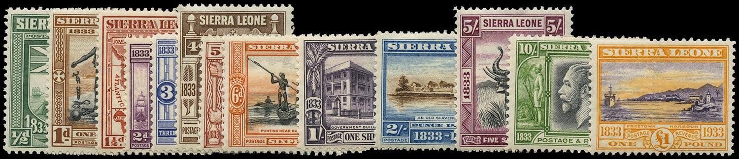 SIERRA LEONE 1933  SG168/80 Mint Wilberforce set of 13 to £1
