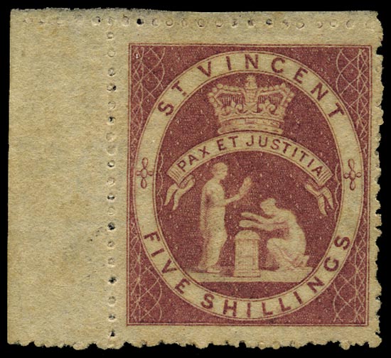 ST VINCENT 1880  SG32 Mint QV 5s rose-red watermark small star