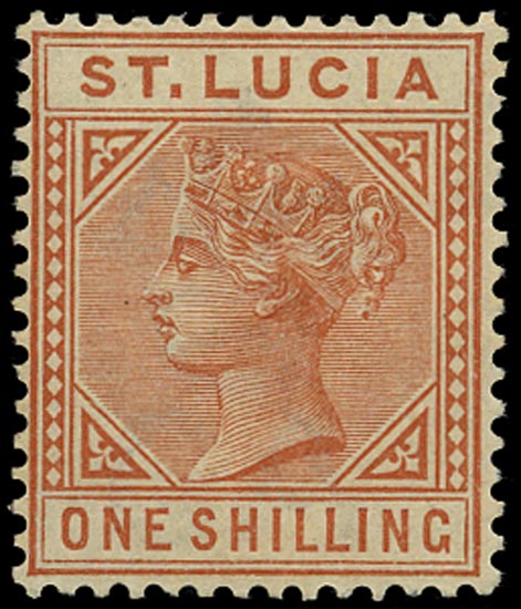 ST LUCIA 1883  SG36 Mint QV 1s orange-brown die I