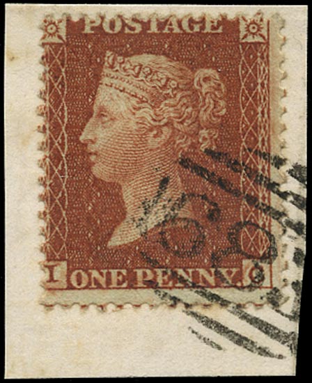 GB 1855  SG24 Pl.13 Used Salisbury numeral on piece