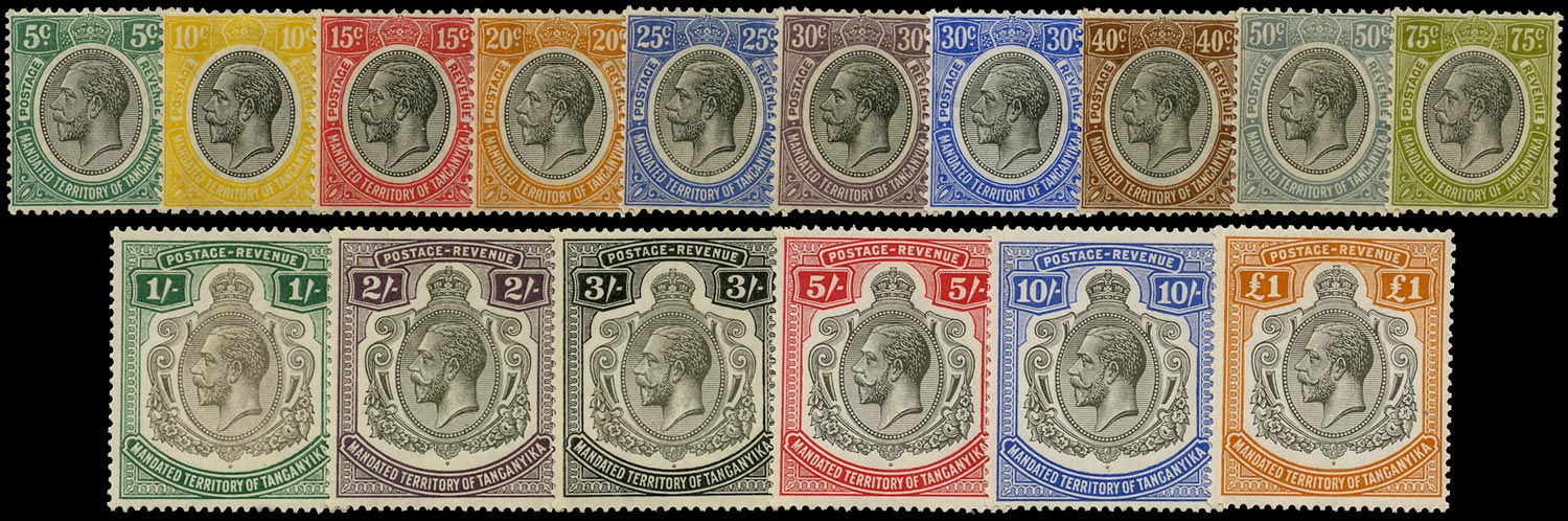 TANGANYIKA 1927  SG93/107 Mint