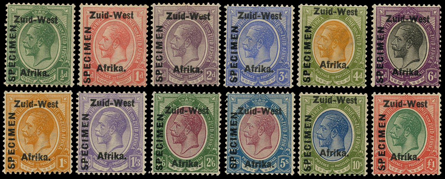 SOUTH WEST AFRICA 1923  SG1s/12s Specimen KGV set of 12 to £1