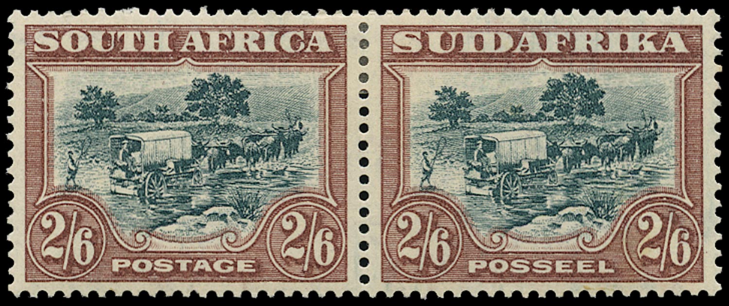 SOUTH AFRICA 1930  SG49 Mint 2s6d green and brown Ox-wagon watermark upright