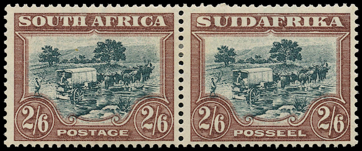 SOUTH AFRICA 1930  SG49 Mint 2s6d green and brown Ox-wagon watermark upright